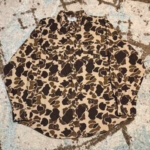 Vintage Duck Bay Button Down Camo Shirt Size XL